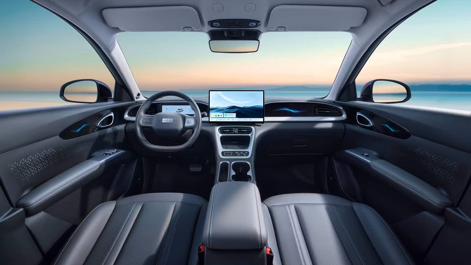 Interieur van de Geely E2